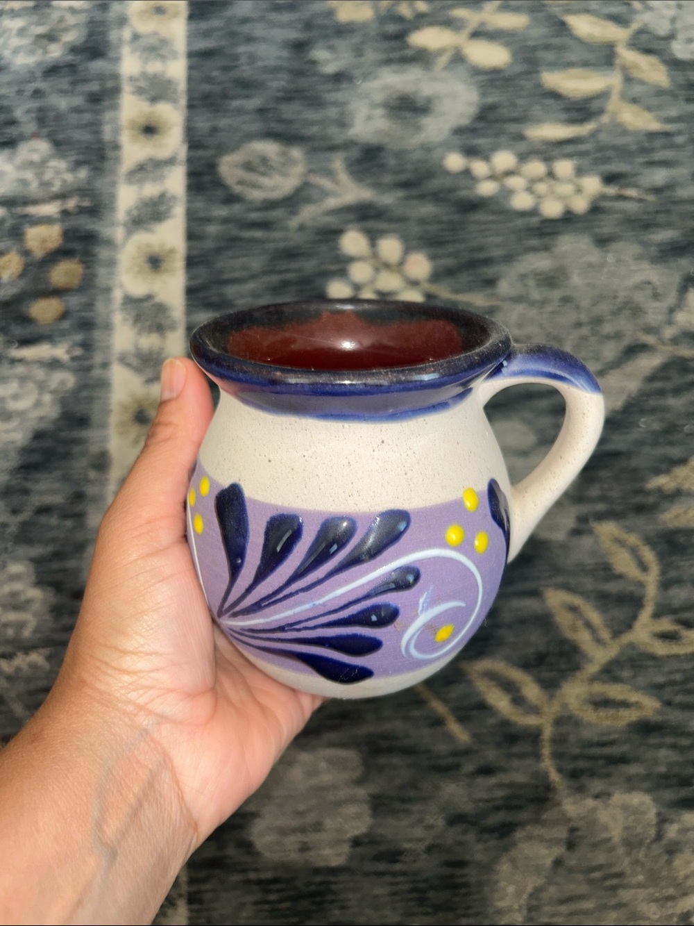 Hand-Painted Lavender Ceramic Jug Vase - Decorative Home Art